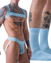 Candy Blue Jockstrap, Harness & Socks Set