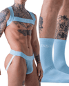 Candy Blue Jockstrap, Harness & Socks Set | Gay Underwear Set