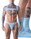 Candy Blue Jockstrap, Harness & Socks Set | Gay Underwear Set