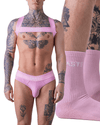 Candy Pink Briefs, Harness & Socks Set | Gay Underwear Set