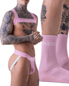 Candy Pink Jockstrap, Harness & Socks Set | Gay Underwear Set