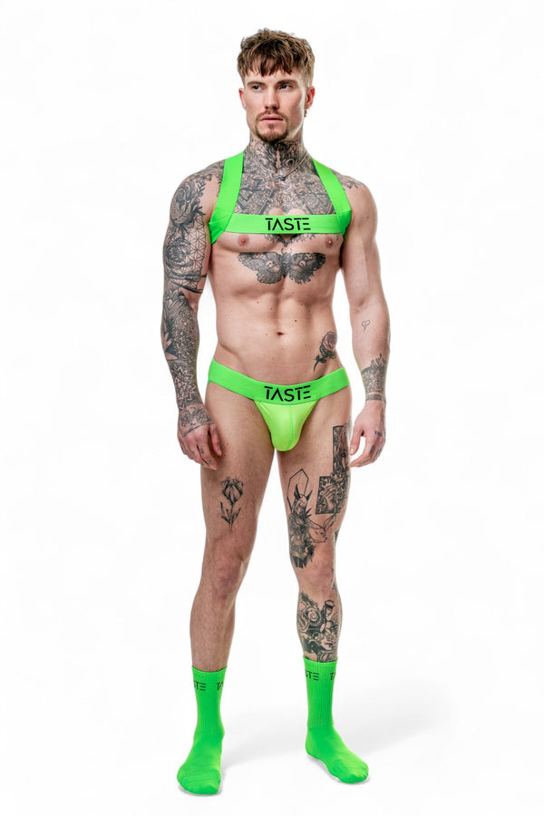 Jockstrap Harness & Socks Set | Neon Green