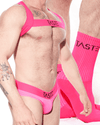 Neon Pink Briefs, Harness & Socks Set | Gay Underwear Set