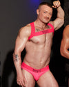 Neon Pink Briefs, Harness & Socks Set | Gay Underwear Set