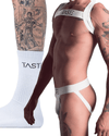 Signature White Jockstrap, Harness & Socks Set | Gay Underwear Set