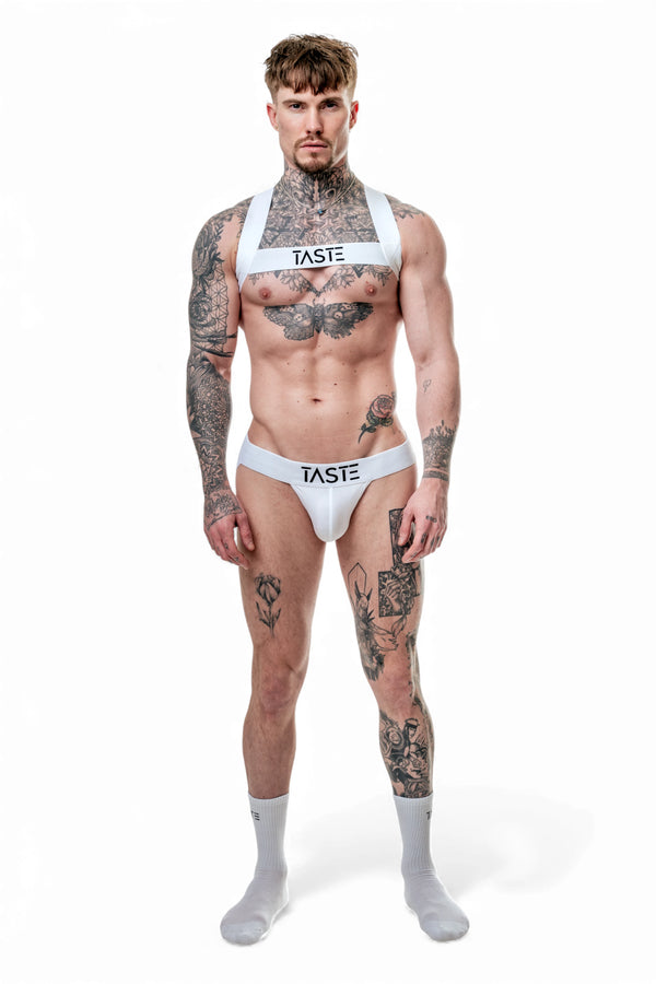 Jockstrap Harness & Socks Set | Signature White